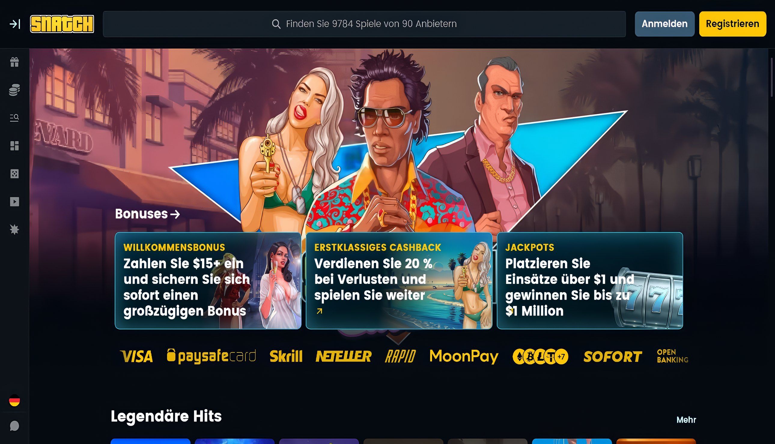 Snatch Casino desktop screenshot 1